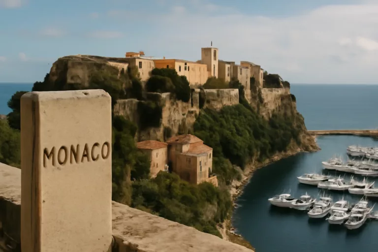 Veduta storica della Rocca e del porto naturale nelle origini di Monaco
