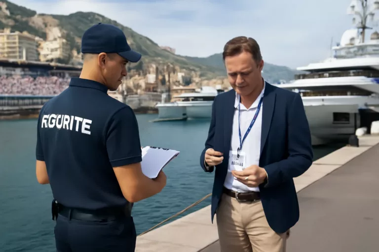 accès yacht Grand Prix Monaco contrôle des invités sur le quai