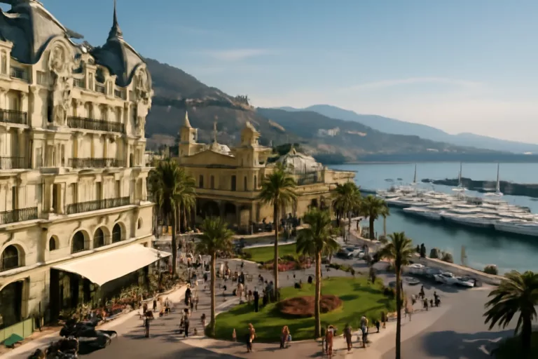 Vue de Monte-Carlo illustrant le développement économique Monaco entre tourisme, jeux et hôtellerie de luxe