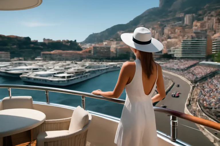 hospitalité yacht Grand Prix Monaco vue sur le circuit depuis le pont d’un yacht VIP