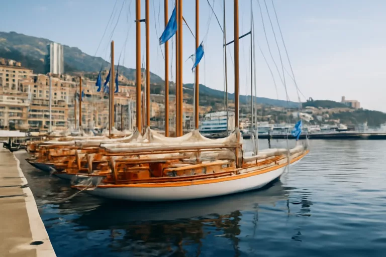 Monaco Classic Week avec yachts classiques en bois alignés dans le port de Monaco