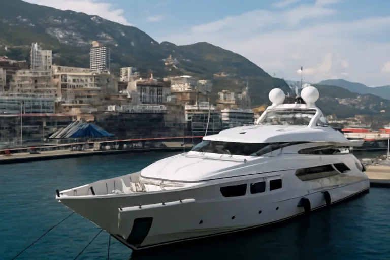 Monaco Yacht Show ou Grand Prix, yacht amarré dans le port de Monaco pendant un événement de prestige