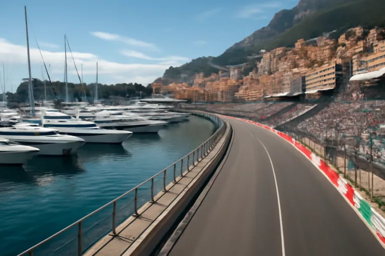 Vue panoramique des quais Port Hercule Monaco pendant le Grand Prix