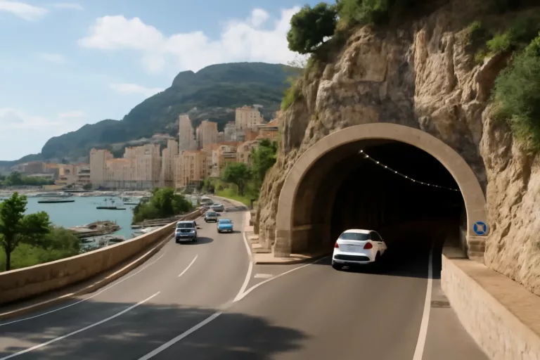 Vue schématique des tunnels de Monaco organisant la mobilité dans le relief escarpé