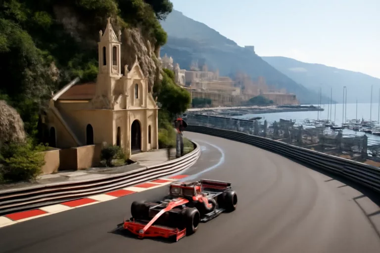 Monoplace de Formule 1 négociant le virage Sainte-Dévote à Monaco