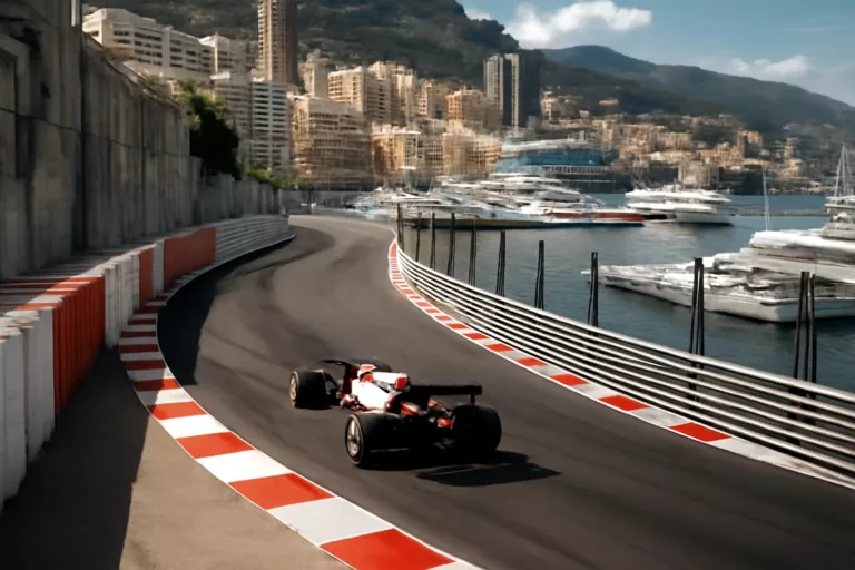 Monoplace négociant les virages Piscine Monaco au plus près des murs