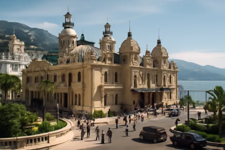 View of Monte-Carlo Casino and surrounding buildings symbolising modern Monaco 1863 transformation