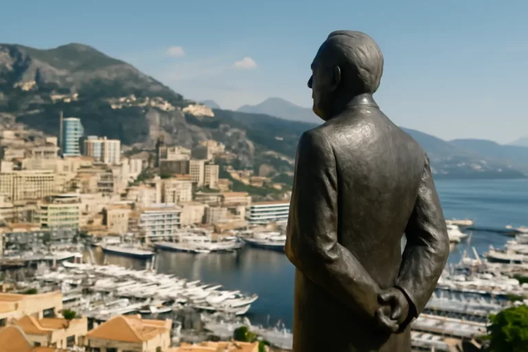 Monaco 20th century coastal skyline showing urban expansion and land reclamation