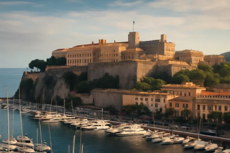 View of the Prince’s Palace of Monaco and the Rock, transformed during the Monaco French Revolution period